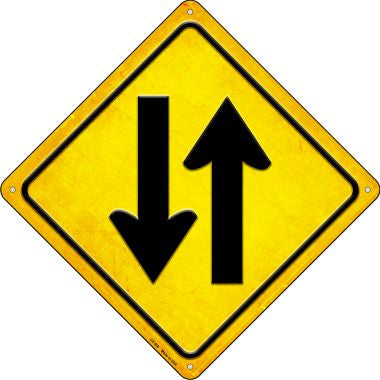 Traffic Both Ways Novelty Metal Crossing Sign CX-590
