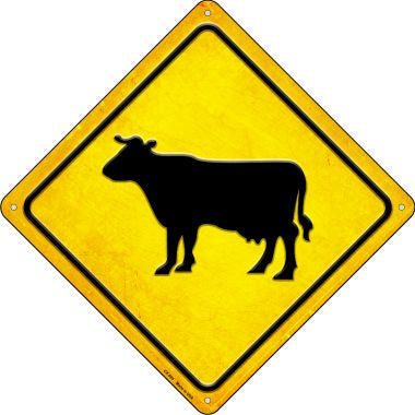 Cow Novelty Metal Crossing Sign