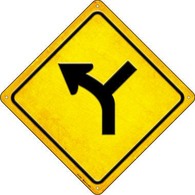 Slight Left and Side Road Novelty Metal Crossing Sign