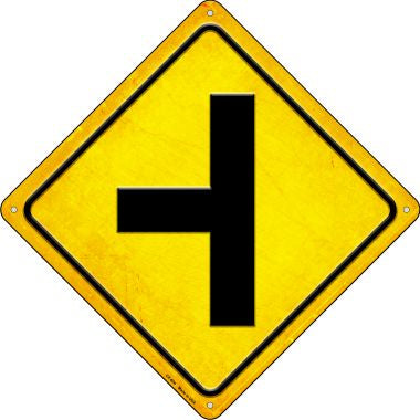 Side Road Left Novelty Metal Crossing Sign