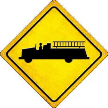 Firetruck Novelty Metal Crossing Sign CX-613