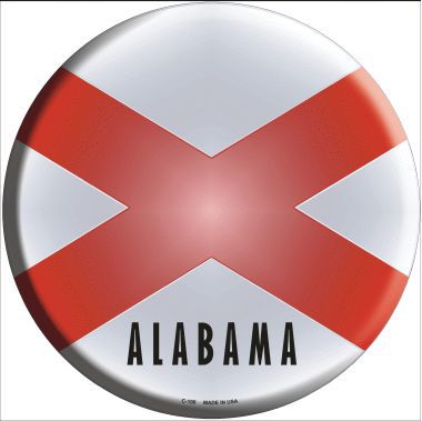 Alabama State Flag Metal Circular Sign
