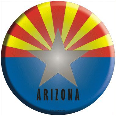 Arizona State Flag Metal Circular Sign