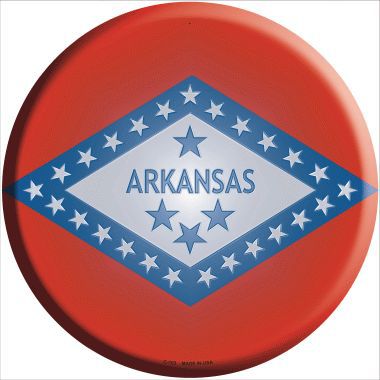 Arkansas State Flag Metal Circular Sign