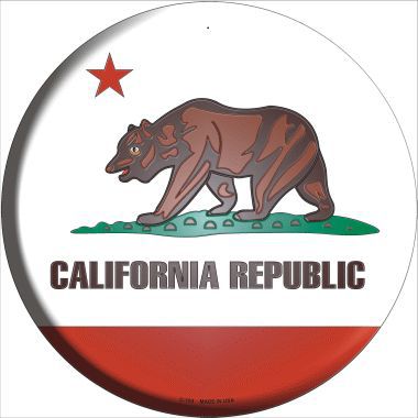 California State Flag Metal Circular Sign