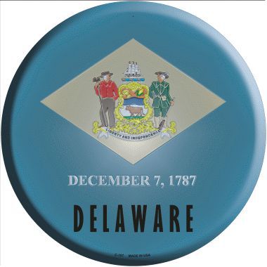 Delaware State Flag Metal Circular Sign
