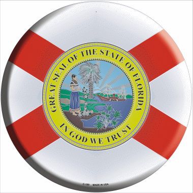 Florida State Flag Metal Circular Sign