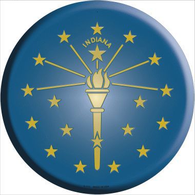 Indiana State Flag Metal Circular Sign