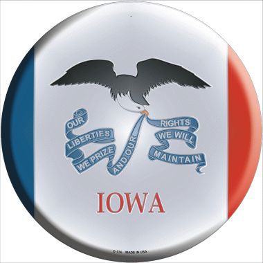 Iowa State Flag Metal Circular Sign