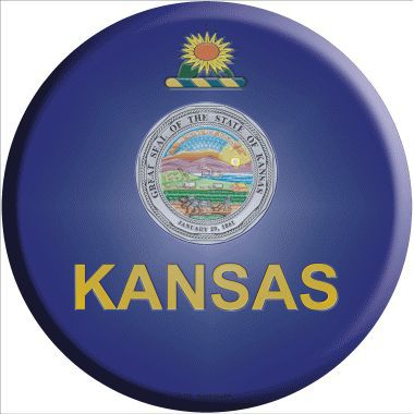 Kansas State Flag Metal Circular Sign