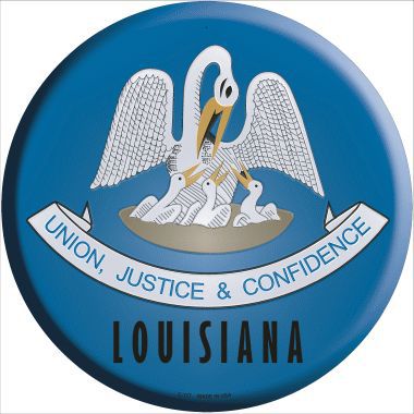 Louisiana State Flag Metal Circular Sign