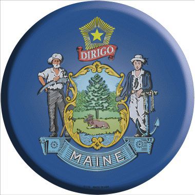 Maine State Flag Metal Circular Sign