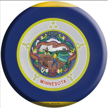 Minnesota State Flag Metal Circular Sign