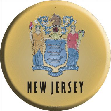 New Jersey State Flag Metal Circular Sign