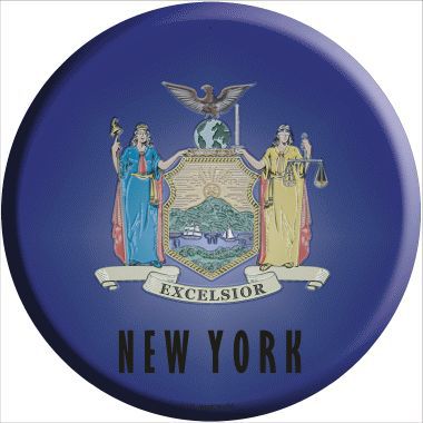 New York State Flag Metal Circular Sign