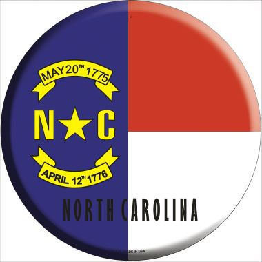 North Carolina State Flag Metal Circular Sign