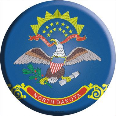 North Dakota State Flag Metal Circular Sign