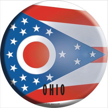 Ohio State Flag Metal Circular Sign