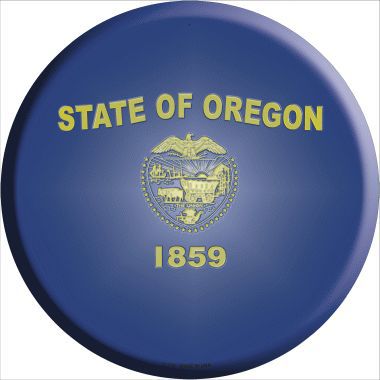 Oregon State Flag Metal Circular Sign
