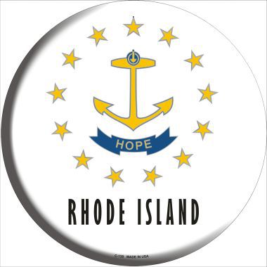 Rhode Island State Flag Metal Circular Sign