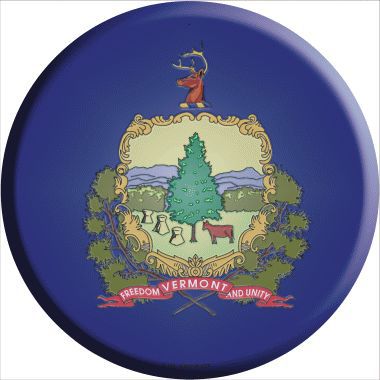 Vermont State Flag Metal Circular Sign