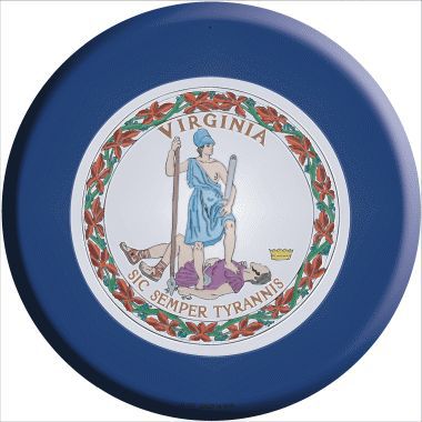 Virginia State Flag Metal Circular Sign