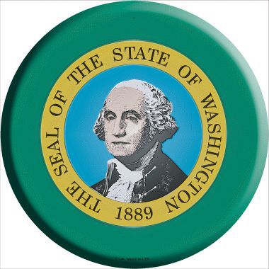 Washington State Flag Metal Circular Sign