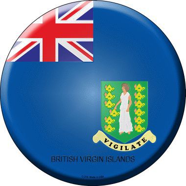 British Virgin Islands Country Novelty Metal Circular Sign