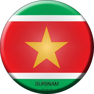 Surinam Country Novelty Metal Circular Sign