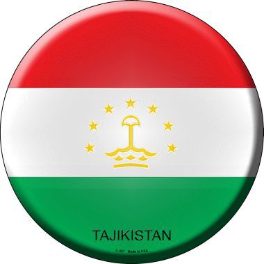Tajikistan Country Novelty Metal Circular Sign