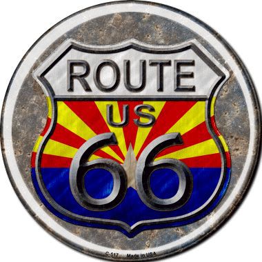 Arizona Route 66 Novelty Metal Circular Sign