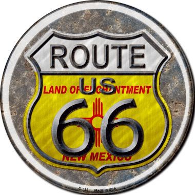 New Mexico Route 66 Novelty Metal Circular Sign