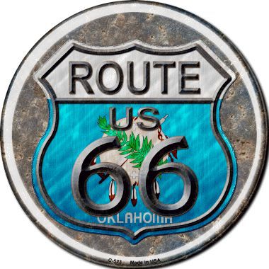 Oklahoma Route 66 Novelty Metal Circular Sign