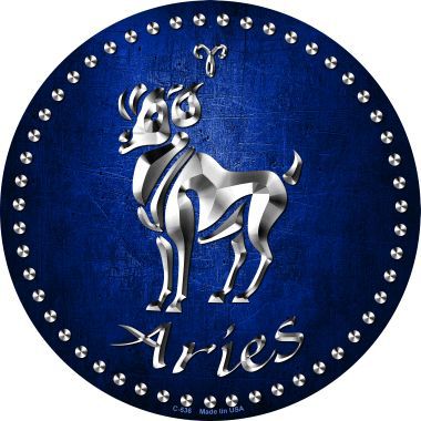Aries Novelty Metal Circular Sign