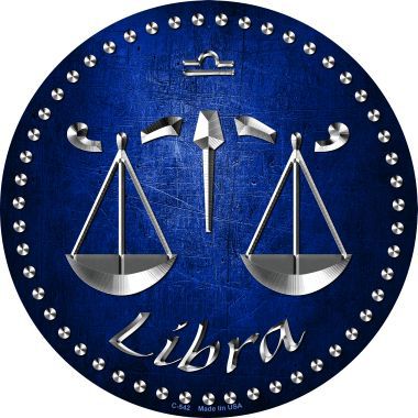 Libra Novelty Metal Circular Sign