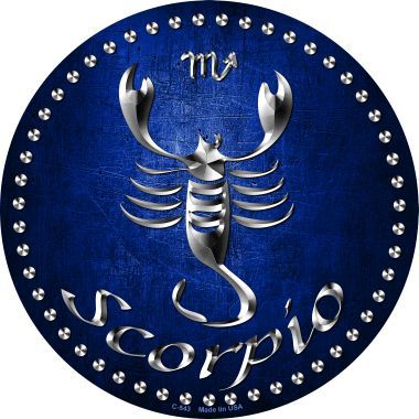 Scorpio Novelty Metal Circular Sign