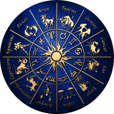 Zodiac Signs Novelty Metal Circular Sign