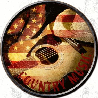 Country Music Novelty Metal Circular Sign