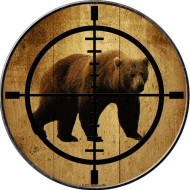 Bear Hunter Novelty Metal Circular Sign