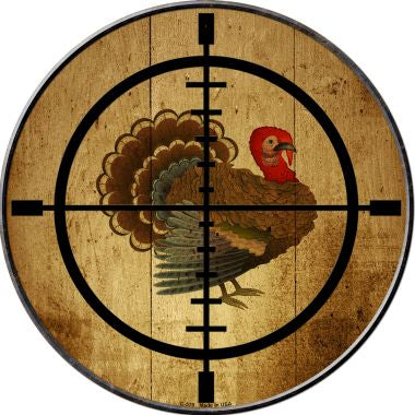 Turkey Hunter Novelty Metal Circular Sign