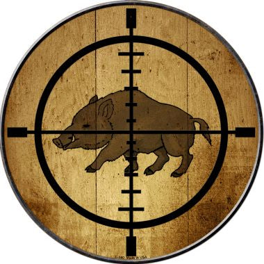 Boar Hunter Novelty Metal Circular Sign