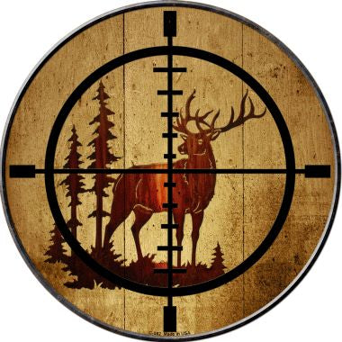 Elk Hunter Novelty Metal Circular Sign