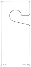 White Solid Blank Novelty Metal Door Hanger DH-001