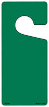 Green Solid Blank Novelty Metal Door Hanger DH-004