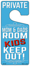 Private Mom And Dads Room Novelty Metal Door Hanger