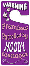 Moody Teenager Purple Novelty Metal Door Hanger DH-041