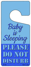 Baby Is Sleeping Blue Novelty Metal Door Hanger