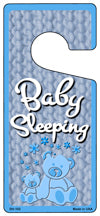 Baby Sleeping Blue Novelty Metal Door Hanger