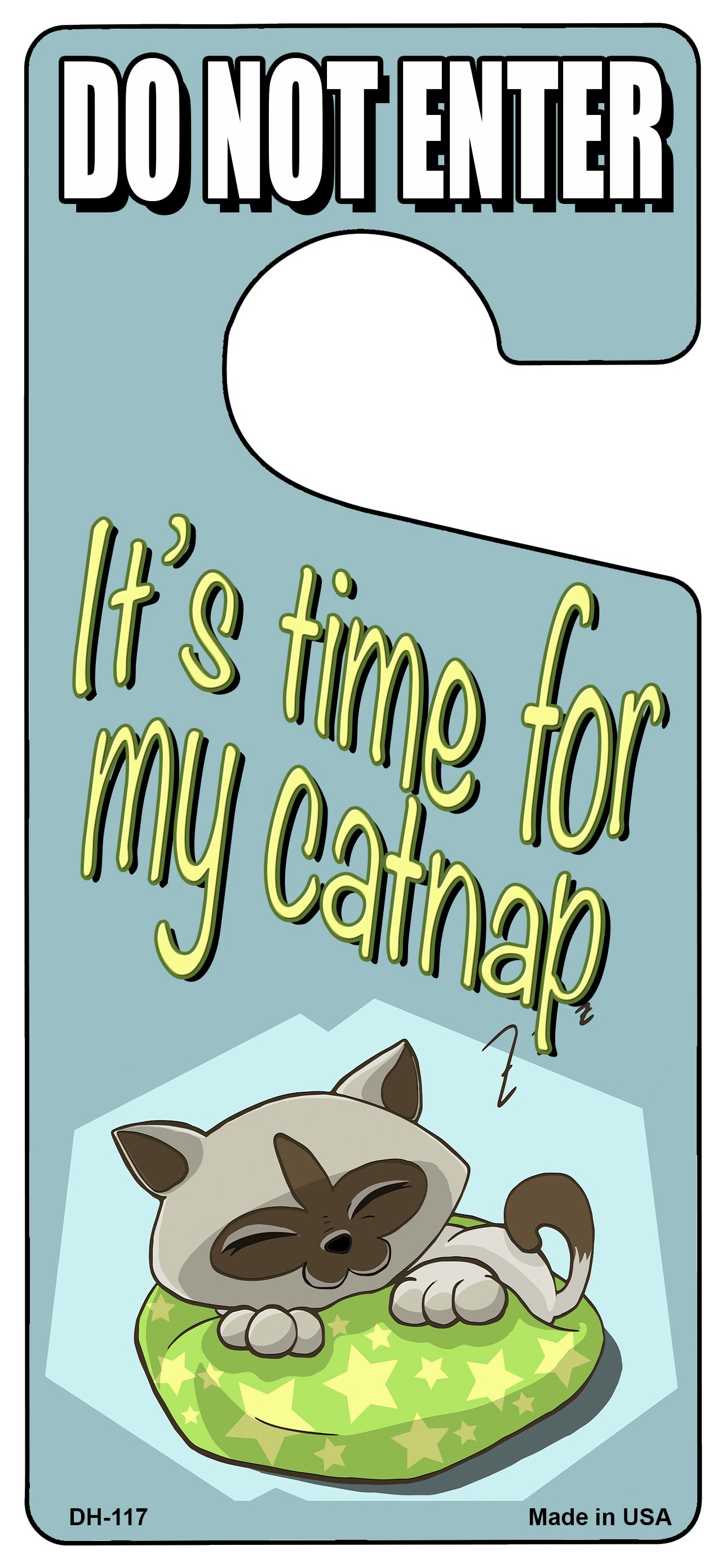 Time For My Catnap Novelty Metal Door Hanger DH-117