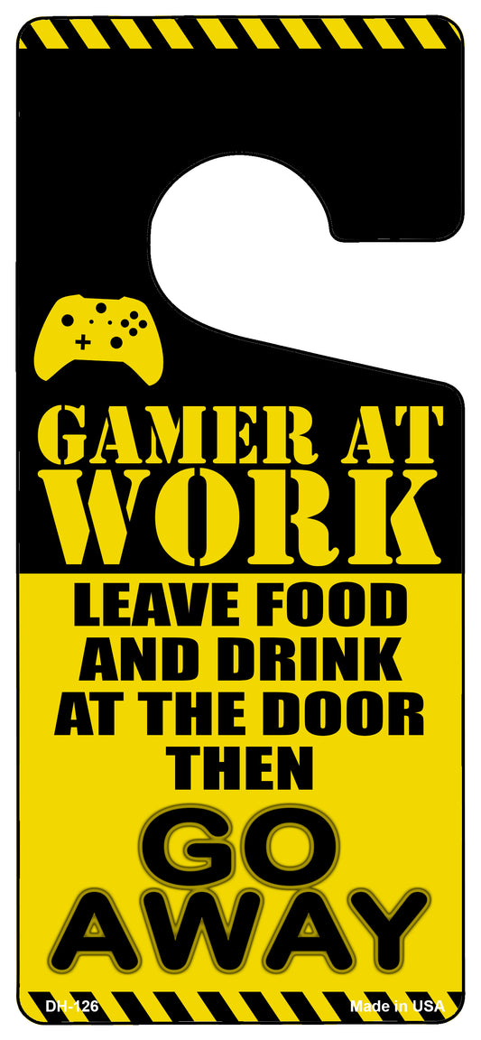 Gamer At Work Go Away XB Console Novelty Metal Door Hanger